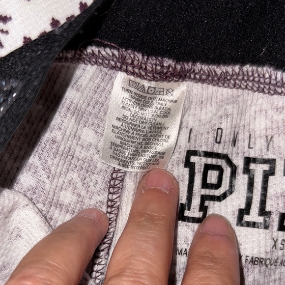 BNWOT PINK Victoria's Secret Girls Pajama Set - Burgundy and White - Picture 7 of 9